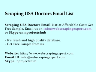 Scraping USA Doctors Email List