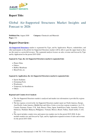 Air-Supported Structures Market Insights and Forecast to 2026