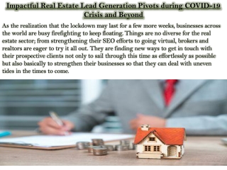 Impactful Real Estate Lead Generation Pivots during COVID-19 Crisis and Beyond