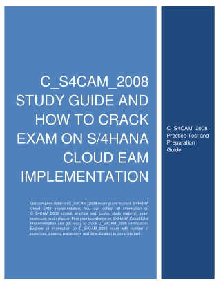 How to Prepare for C_S4CAM_2008 exam on S/4HANA Cloud EAM Implementation