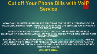 Cut off Your Phone Bills with VoIP Service