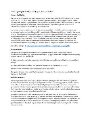 Smart Lighting Market Research Report- Forecast till 2025