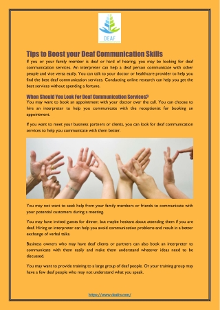 Tips to Boost your Deaf Communication Skills