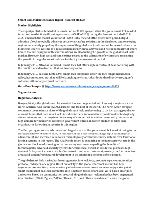 Smart Lock Market Research Report- Forecast till 2025