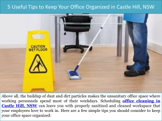 5 Useful Tips to Keep Your Office Organized in Castle Hill, NSW