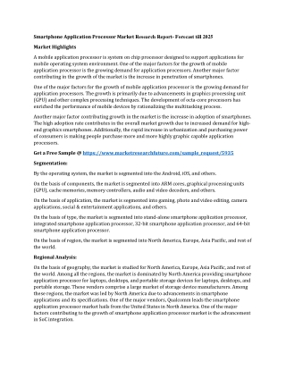 Smartphone Application Processor Market Research Report- Forecast till 2025