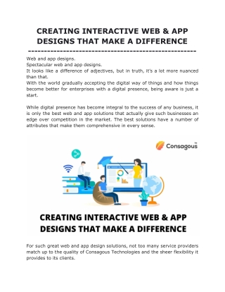 Creating Interactive Web & App Designs That Make a Difference