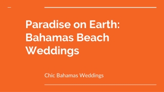 Bahamas Wedding Planning