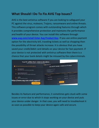 What Should I Do To Fix AVG Top Issues?