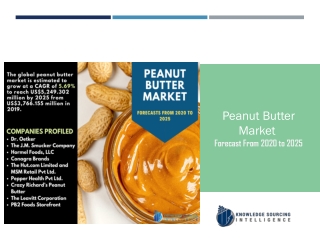Global Peanut Butter Market to be Worth US$5,249.302 million by 2025