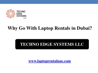 Why Go With Laptop Rentals in Dubai?
