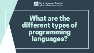 What are the different types of programming languages?
