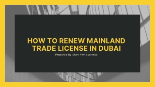 How To Renew Mainland Trade License In Dubai