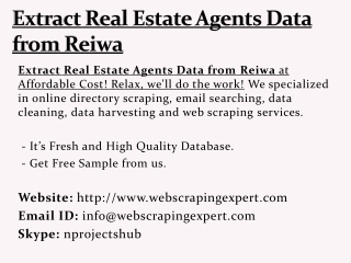 Extract Real Estate Agents Data from Reiwa