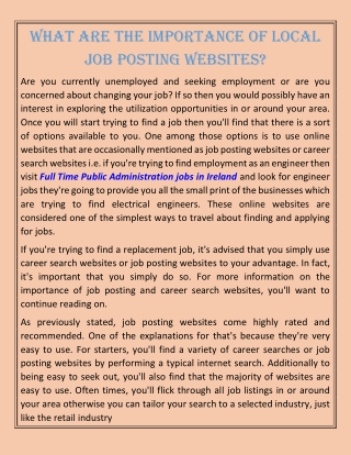 What Are The Importance Of Local Job Posting Websites?