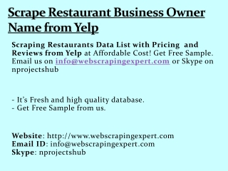 Scrape Restaurant Business Owner Name from Yelp