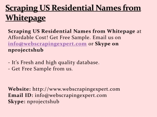 Scraping US Residential Names from Whitepage