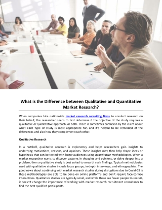 What is the Difference between Qualitative and Quantitative Market Research?