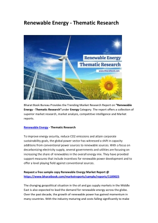 Renewable Energy - Thematic Research