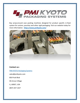 Wrap Around Case Packing Machine  -  |  -  (PMI KYOTO)