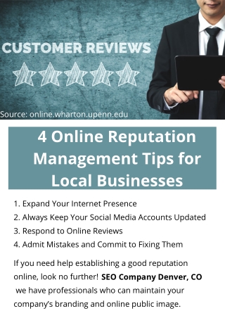 4 Online Reputation Management Tips for Local Businesses