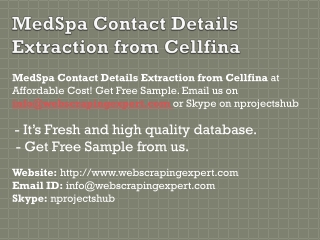 MedSpa Contact Details Extraction from Cellfina