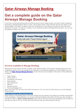 Qatar Airways Manage Booking