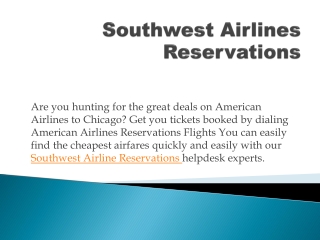 Southwest Airlines Reservations