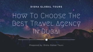 How To Choose The Best Travel Agency In Dubai