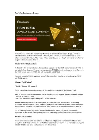 Tron Token Development Services