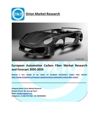 European Automotive Carbon Fiber Market Share, Trends, Size, Research and Forecast 2020-2026