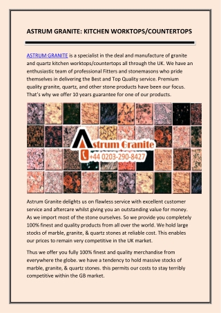 Astrum Granite: Kitchen Worktops/countertops service in UK