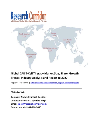 Global CAR T-Cell Therapy Market Size, Share, Growth and Industry Report to 2027