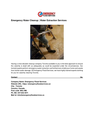 Flood Restoration Services | emergencyfloodservices.ca