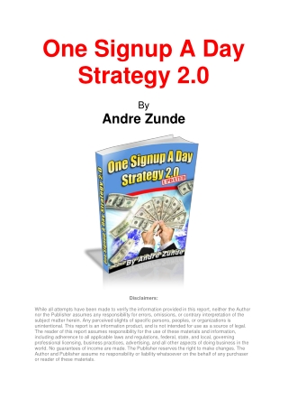 One Signup A Day Strategy 2.0