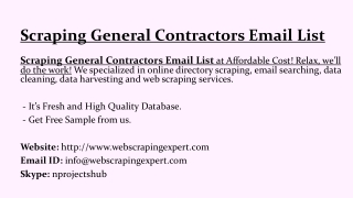 Scraping General Contractors Email List