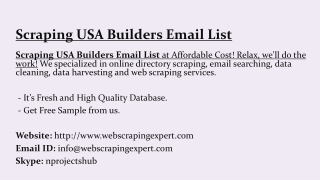 Scraping USA Builders Email List