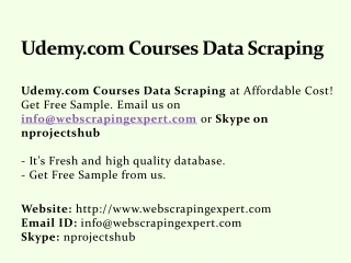 Udemy.com Courses Data Scraping