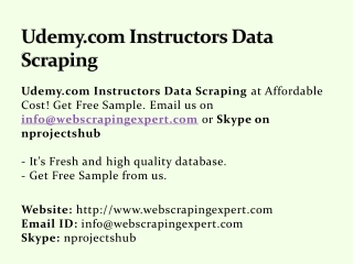 Udemy.com Instructors Data Scraping