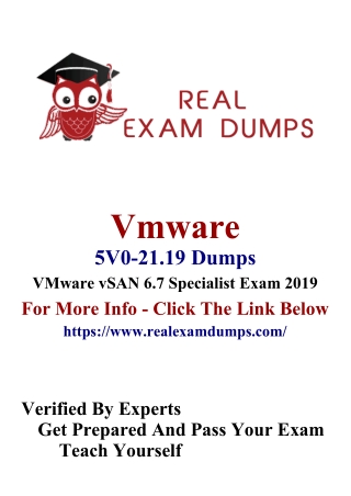 Realexamdumps.com | Updated 5V0-21.19 Dumps PDF Verified by VMware