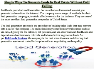 Simple Ways To Generate Leads In Real Estate Without Cold Calling