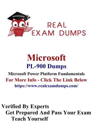 Microsoft PL-900 Dumps PDF ~ 100% Brilliant Results| Realexamdumps.com