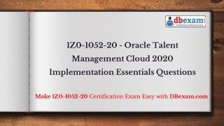 1Z0-1052-20 - Oracle Talent Management Cloud 2020 Implementation Essentials Questions