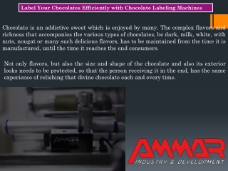 Chocolate Labeling Machine - Ammar Machinery