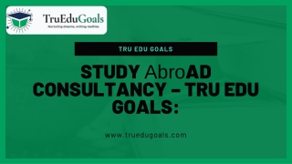 Study Abroad Consultancy – Tru Edu Goals: