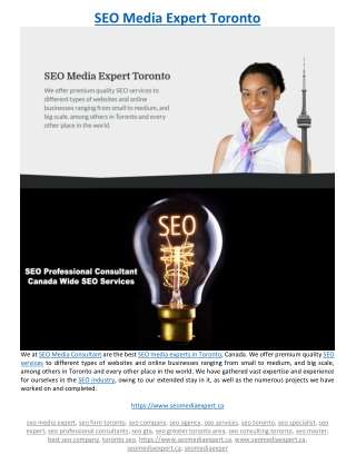 SEO Media Expert Toronto