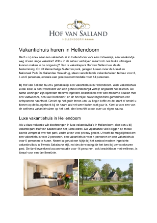 Hof van Salland - Vakantiehuisje Hellendoorn