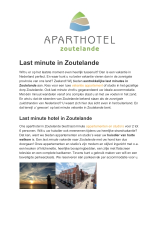 Aparthotel Zoutelande - Last minute Zoutelande