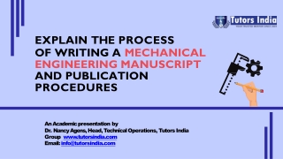 Process of writing a mechanical engineering manuscript and publication procedures- Tutors India