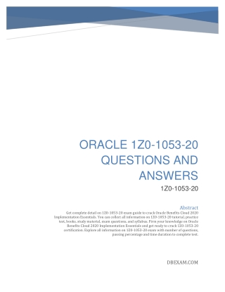 [2020] Oracle 1Z0-1053-20 Questions and Answers